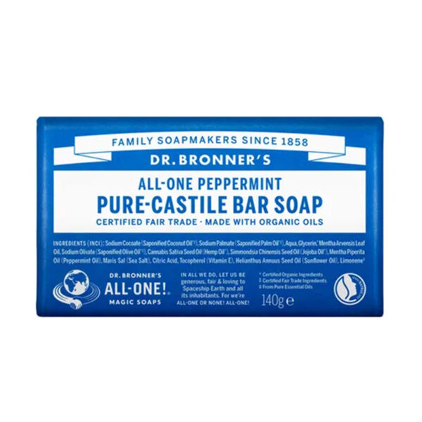 all-one peppermint pure-castile bar soap