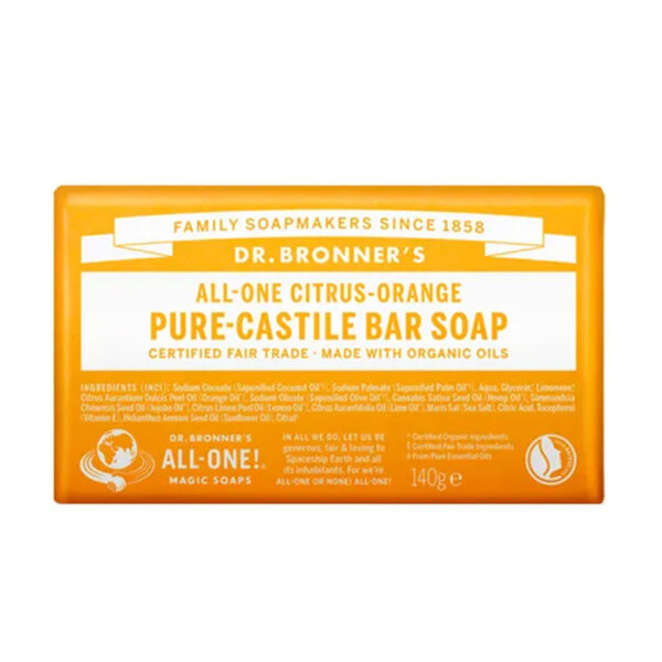 All-one citrus orange pure-castile bar soap